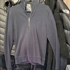 Burberry Men's Dark Blue Zip-Up Sweater